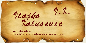 Vlajko Kalušević vizit kartica